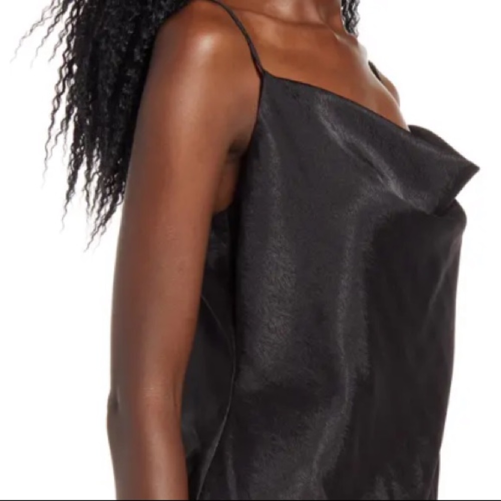WAYF Giselle cowl neck black satin bodysuit/XL - Picture 6 of 9